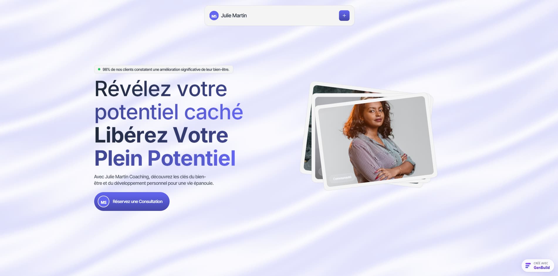 Site Julie Martin Coaching créé avec GenBuild
